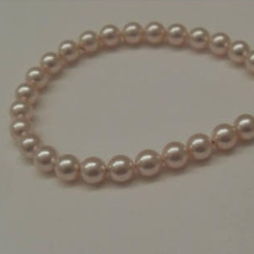 DB Signed Pink Glass Pearl Bracelet